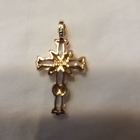 14k gold dimonique cross - Picture 5 of 5